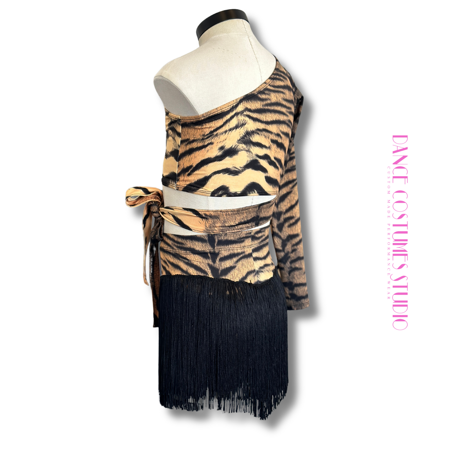 Brenda One Sleeve Dance Crop Top Brown