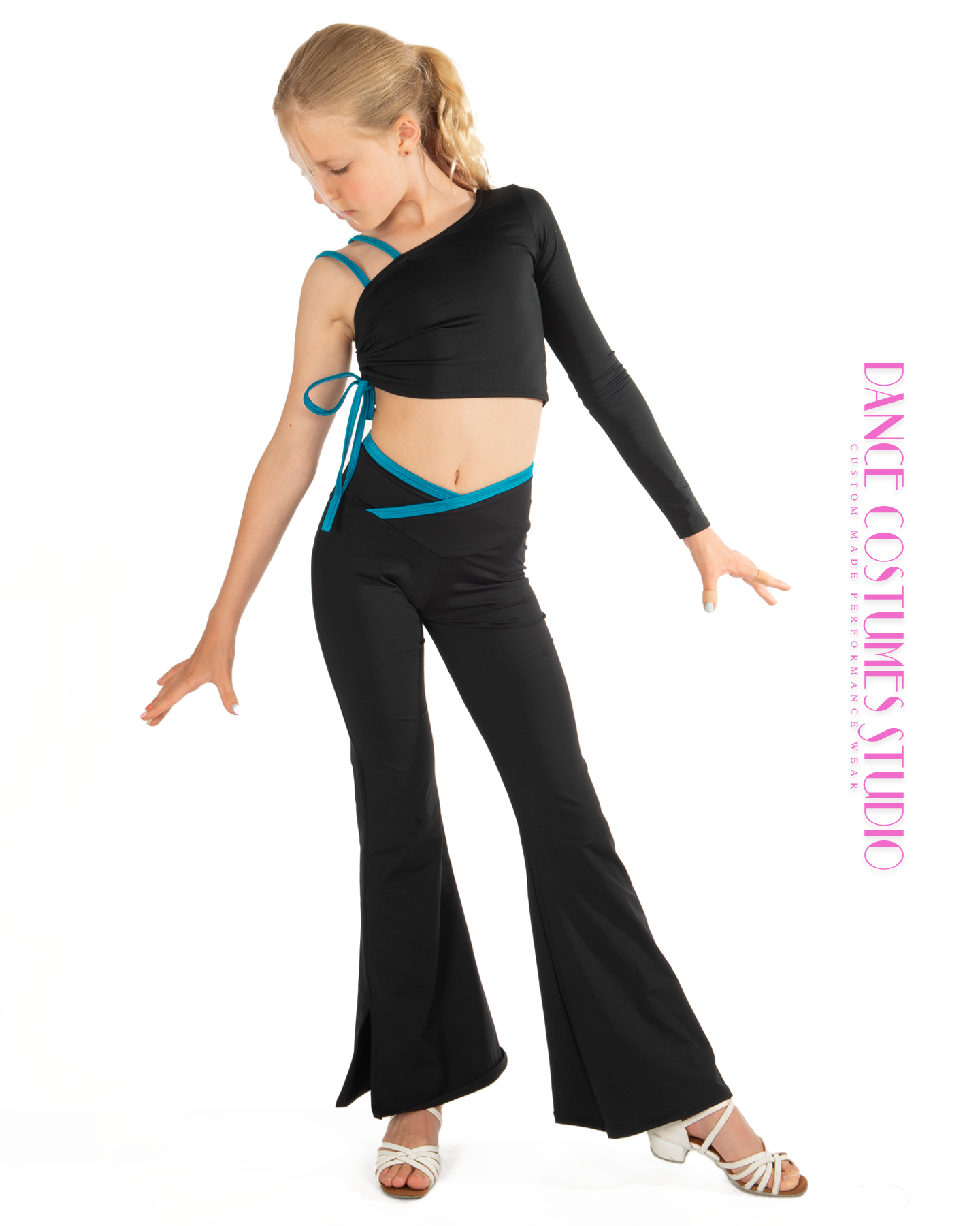 Paige One Sleeve Asymmetric Dance Crop Top