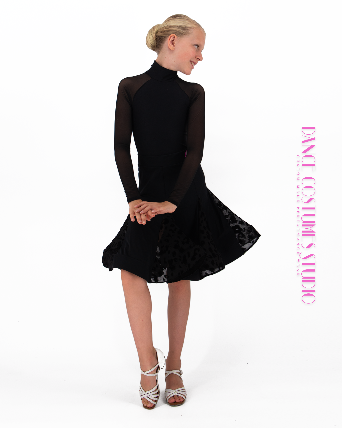 Cecilia Dance Mesh Sleeves Leotard