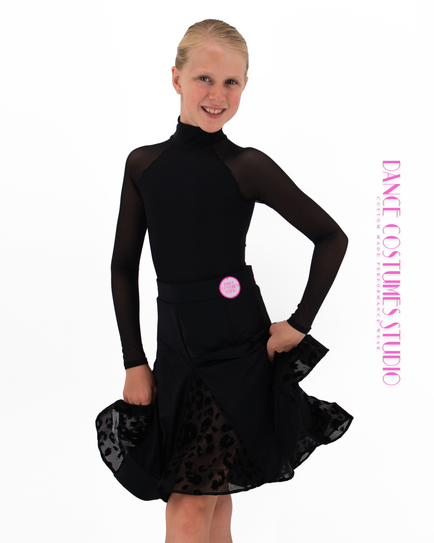 Cecilia Dance Mesh Sleeves Leotard