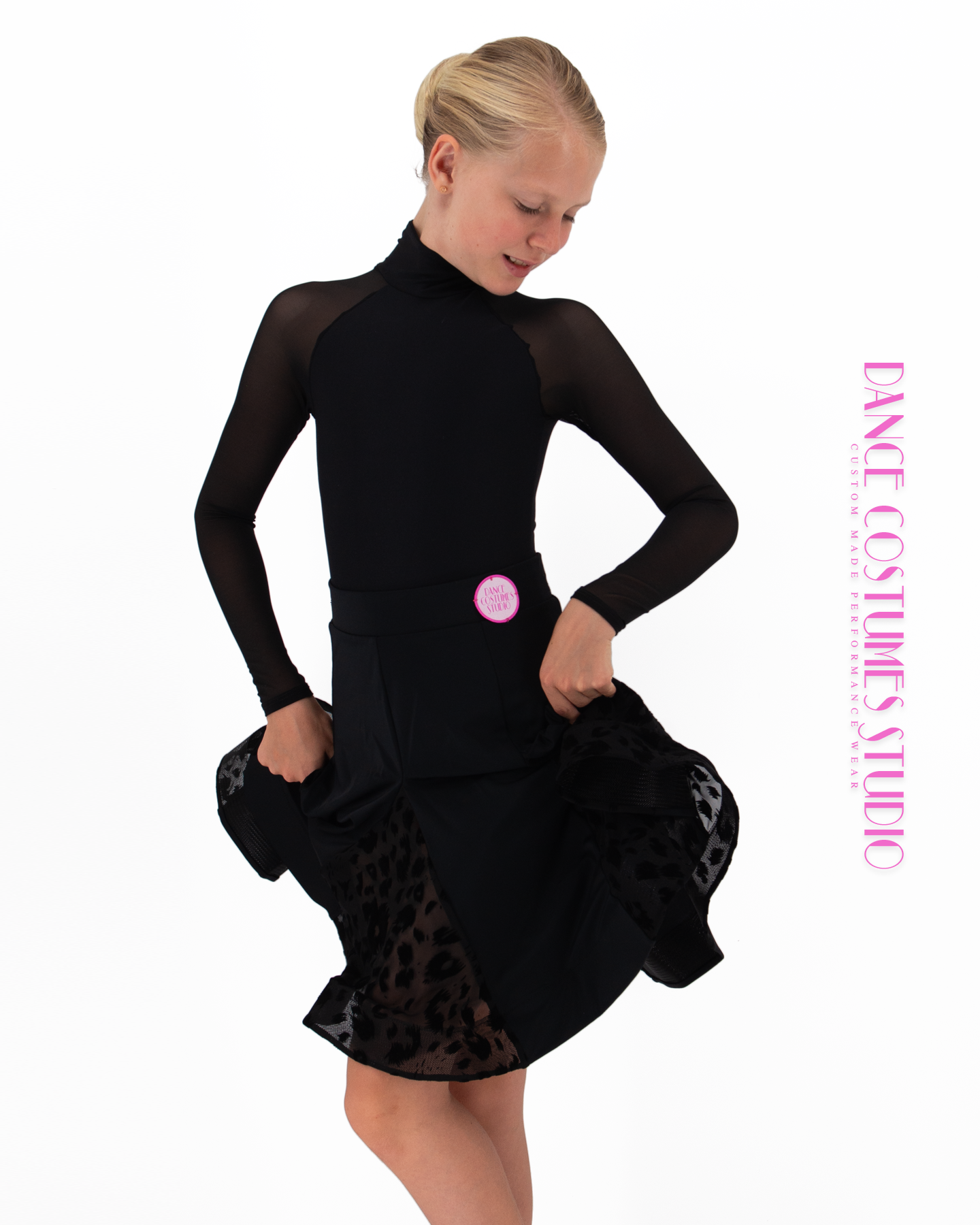 Cecilia Dance Mesh Sleeves Leotard