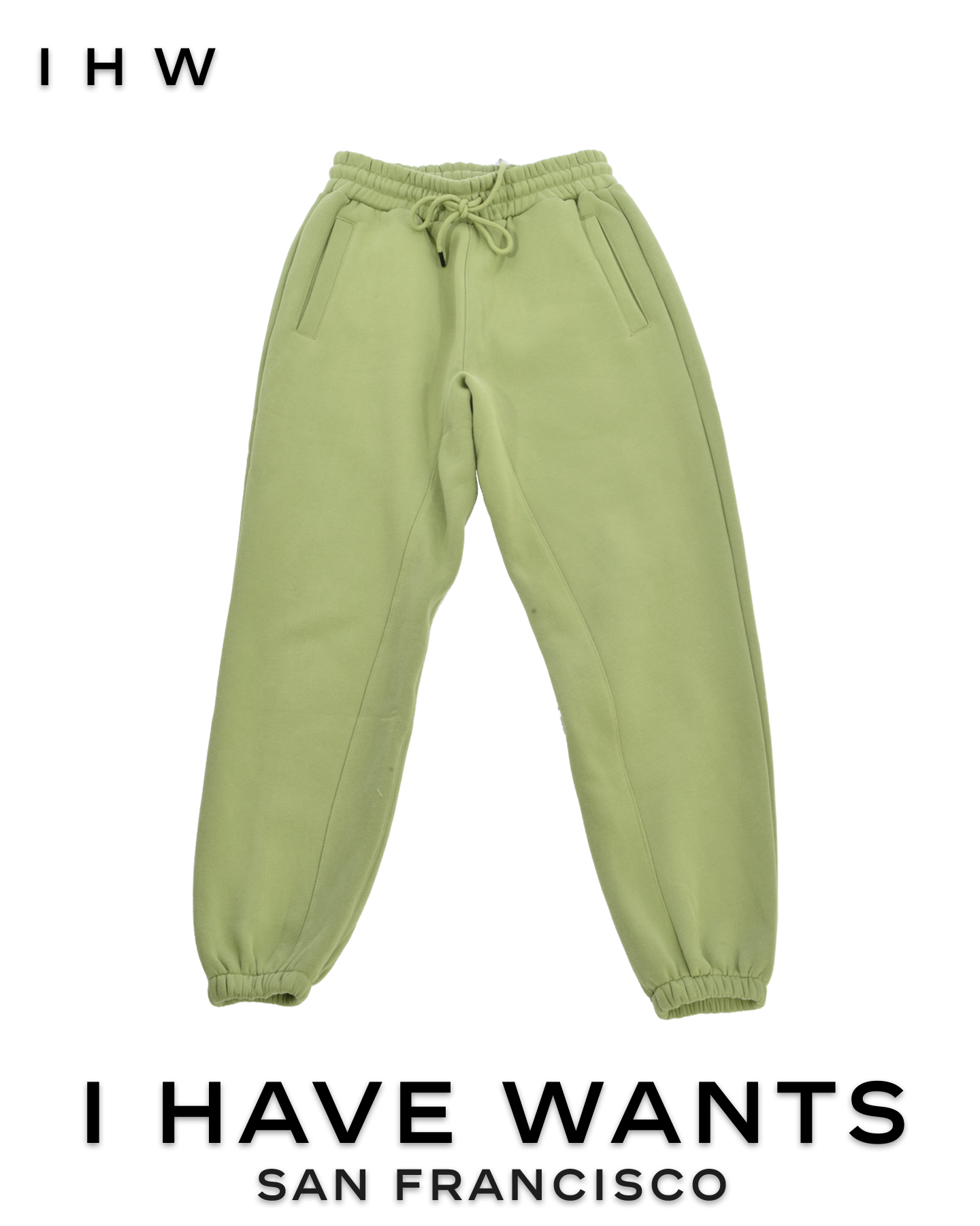 Womens Kangaroo Pocket Drawstring Matcha Green Hoodie & Joggers - I Have Wants Logo