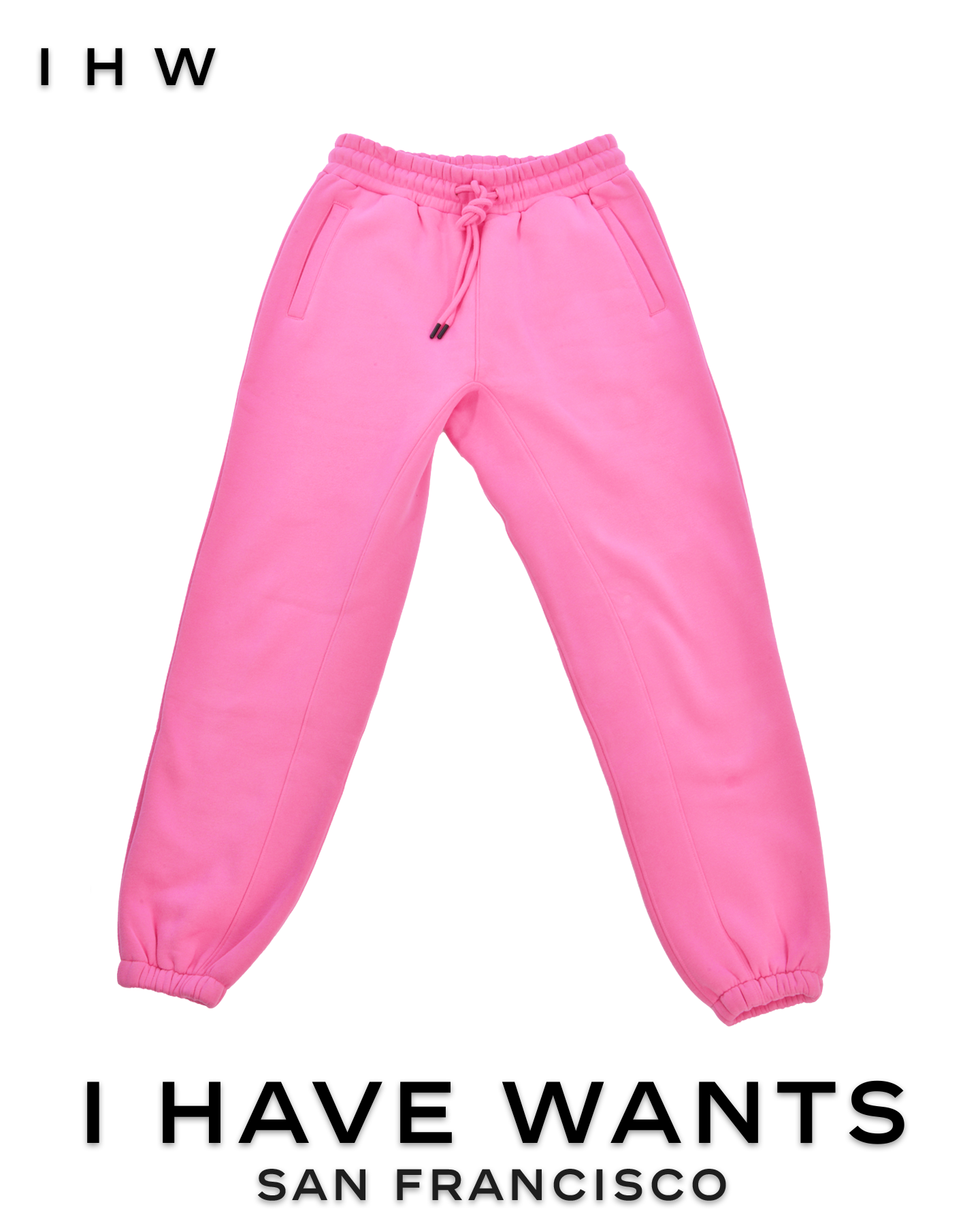Womens Kangaroo Pocket Drawstring Pink Hoodie & Joggers - I Have Wants Logo