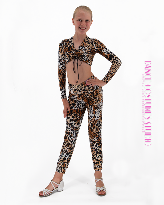 Fernanda Leopard Dance Crop Top