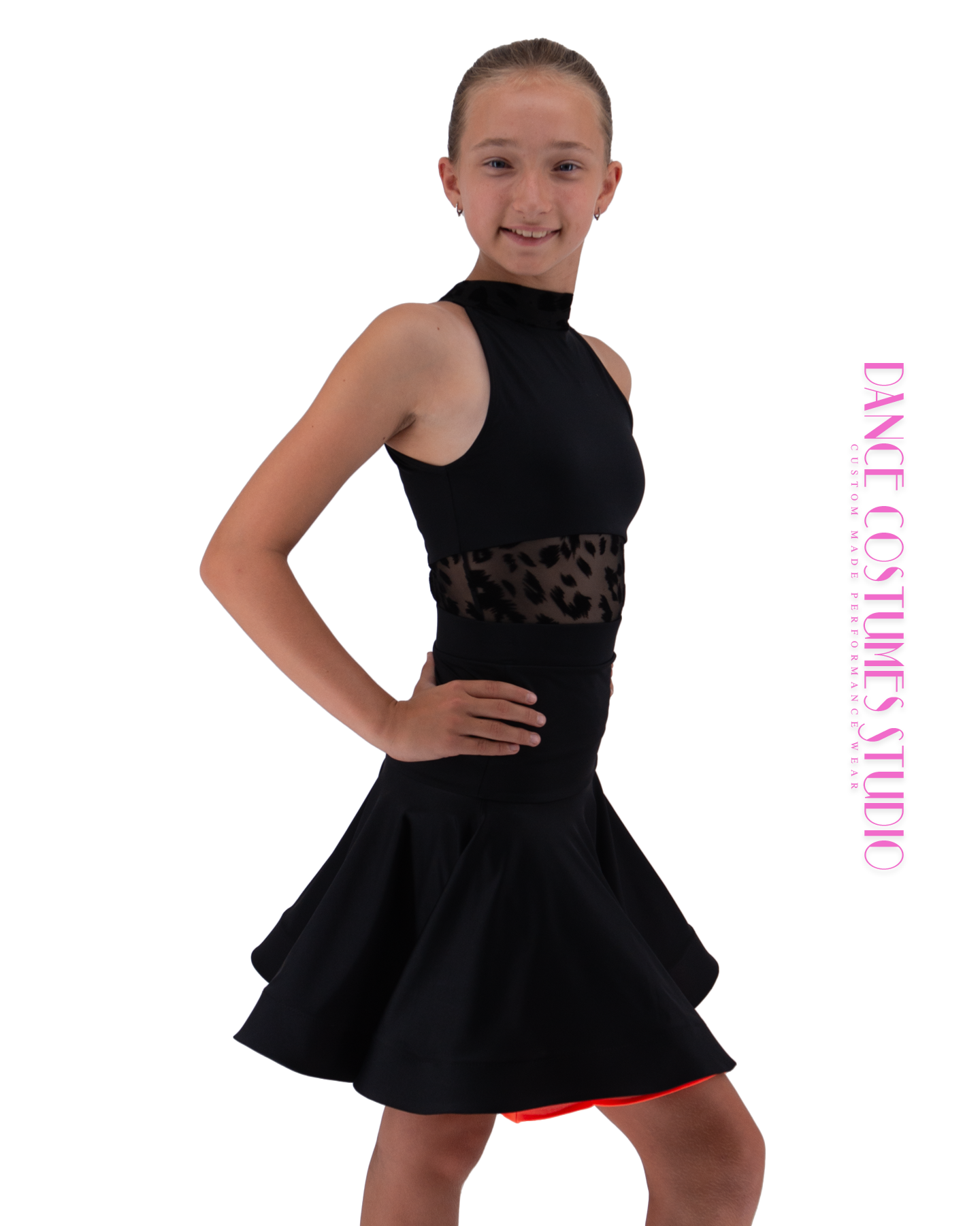 Dolly  Dance Skirt - Black and Orange