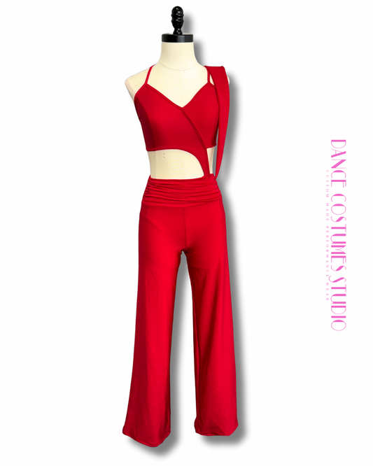 Veyona – Red Contemporary Pants Set