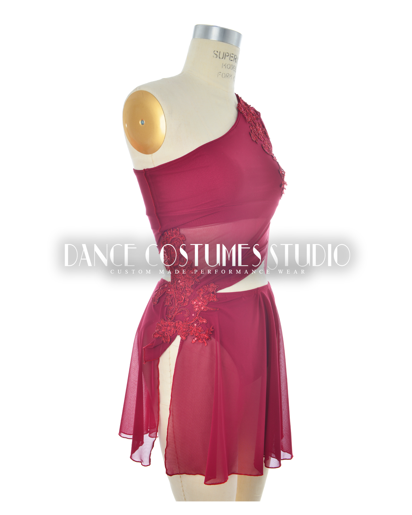 Burgundy dance costume deals